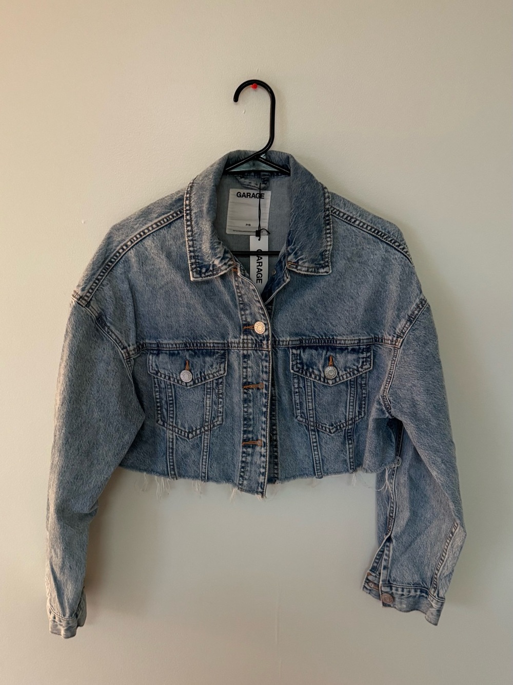 Garage Light Blue Cropped Denim Jacket